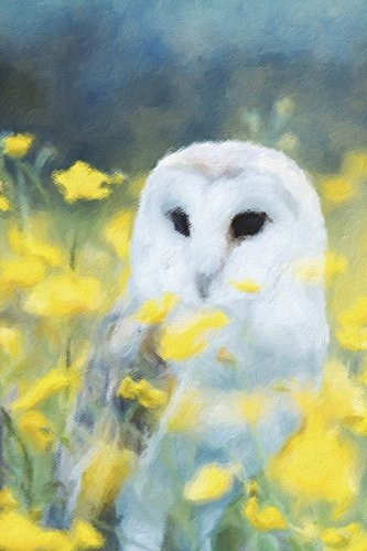 Barn Owl And Yellow Flowers  Lined Notebook With Margins 101