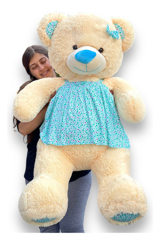 Osa De Peluche Gigante Vestido 1,50 Mts + Globos + Moño