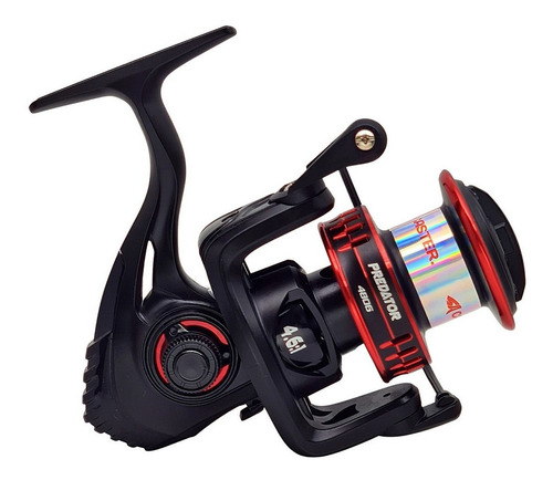 Imagen 3 de 3 de Reel frontal Caster Predator 7806 derecho/izquierdo color negro/rojo