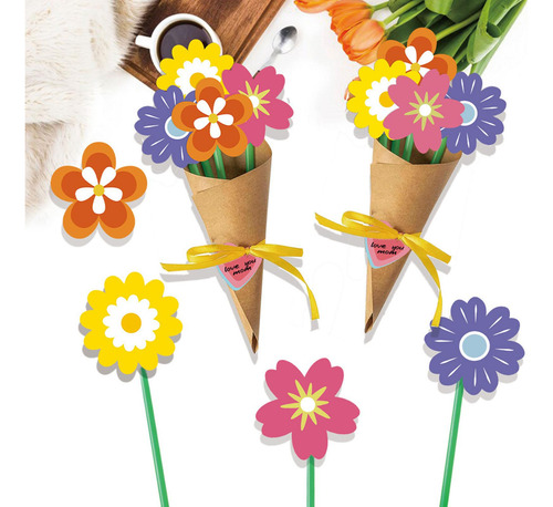 Kit De Artesanía De Flores, Haga Su Propio Ramo 6 Piezas