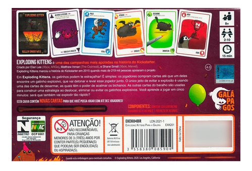 Jogo De Cartas Exploding Kittens: Para A Galera - Galápagos