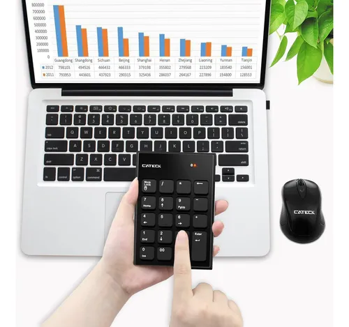Combo Mouse Y Teclado Numerico, Inalambrico Negro | Cateck