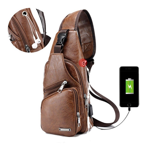 Bolso Antiarboral Al Aire Libre Bolso De Pecho Carga Del Usb