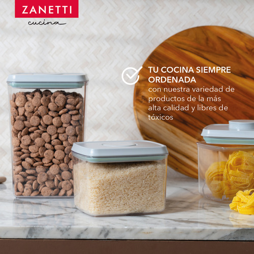 3 Contenedores Herméticos Con Tapa Pop - Zanetti Color Gris
