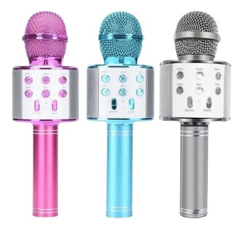 Imagen 1 de 1 de Micrófono Con Bluetooth Cornetas Inalámbrico Para Karaoke
