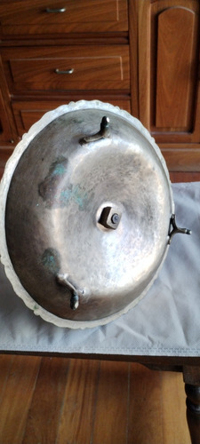 Antigua Palmatoria De Mesa En Metal Blanco ..no Envío.... (Usado)