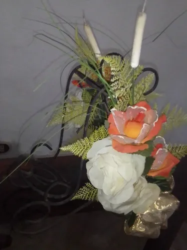 Centro De Mesa En Hierro Forjado Decorativo
