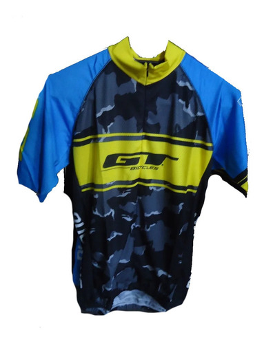 Imagen 2 de 9 de Jersey Remera Ciclismo Gt Camuflada Azul - Racer Bikes