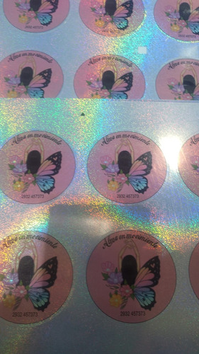 3 Planchas Sticker Etiqueta Holo A4 Resist Agua Emprendedor