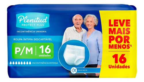 Roupa Íntima Protect Plus Tamanho P/m 16 Unidades Plenitud 