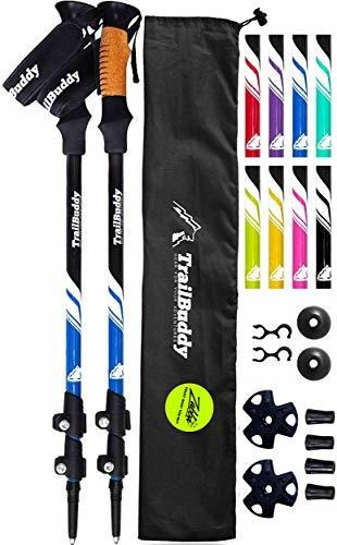 Trekking Pole 2 Pc Pack Hiking Or Walking Sticks Strong