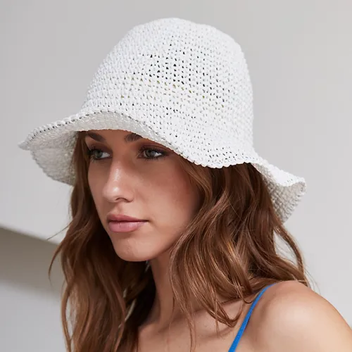 comprar Piluso Sombrero Gorro Bucket Hat Rafia Mujer Liso 