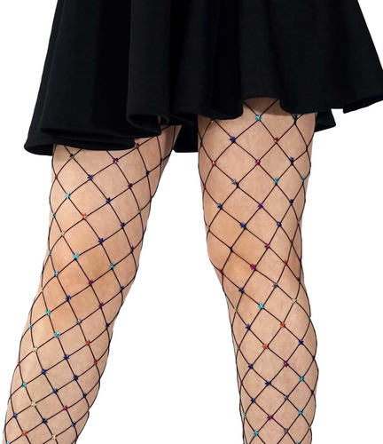 Pantimedias De Red Abierta Con Estrellas De Colores Sexy Jr6