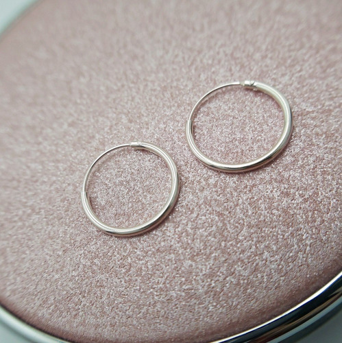 Imagen 2 de 6 de Aros Argollas Plata 925 Lisas Mini Pequeñas - Adcesorios