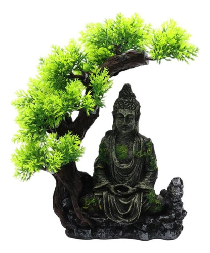 Musgo Zen Estatua De Buda Acuario Escondite Pecera [j]