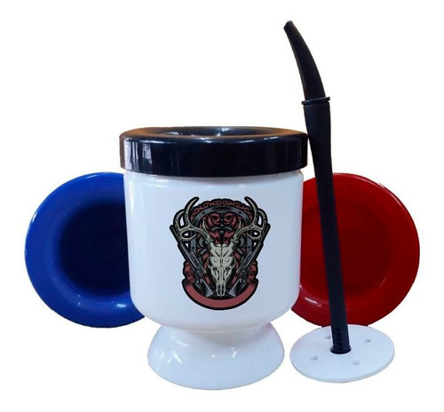 Mate Plastico Venado Cuernos Armas Guns Animal