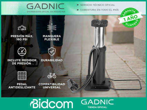 Bomba De Pie Gadnic 160 Psi Universal De Alta Presión