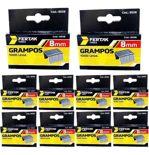 Grampos Grampeador Tapeceiro 8mm Tipo 53 10.000 Unid. 10 Cxs