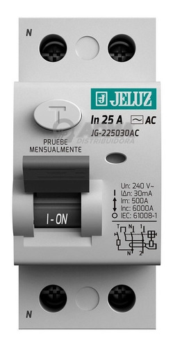 Disyuntor Bipolar Jeluz 25a 2x25 30ma Iram