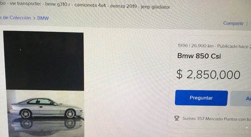 Imagen 11 de 15 de Bmw 850 Ci V12 Impecable 28.000 Kms $1.250.000 !!