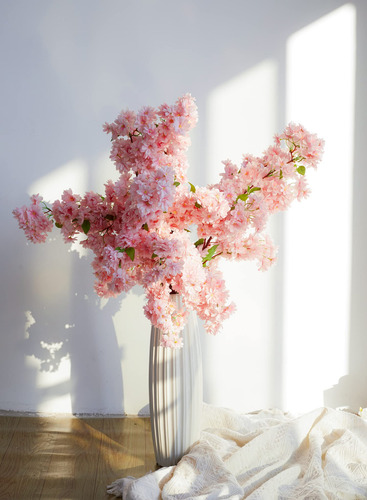 Party Joy 6 Ramas De Flor De Cerezo, Tallos Artificiales De