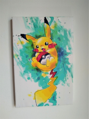 Cuadro Pokémon Pikachu Artístico Decoracion Pieza Dormitorio