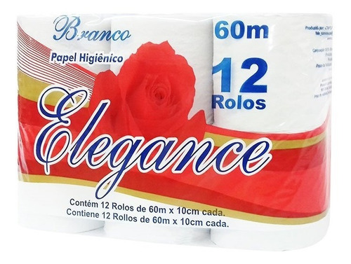 Papel Higiénico Elegance 12 Rollos X 60 Metros Mega Ahorro