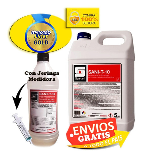 Amonio Cuaternario De 5ta Gen Ultra Concentrado Rinde 500 L