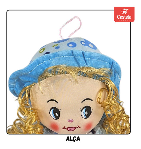 Pelúcia Boneca De Pano Cabelo Cacheado Loiro Sortido Castela