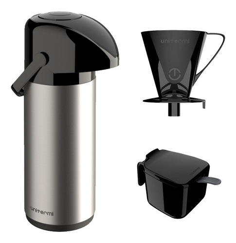 Garrafa Térmica 1l Inox Café Água Unitermi Verona + Filtro