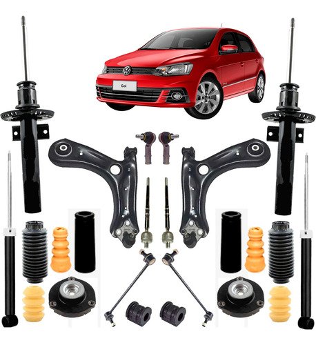 Kit Suspensão + Amortecedores + Bandejas  Gol G5 G6 G7 