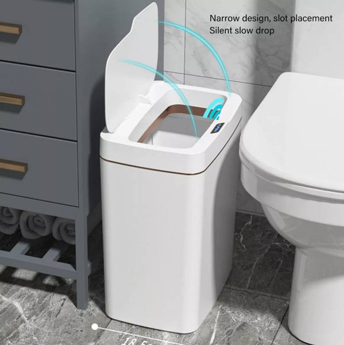 Bote De Basura Con Sensor Led Inteligente Silencioso 18l
