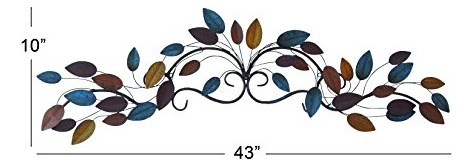 Deco 79 Decoración De Pared De Hoja De Metal, 43 X 2 X 10
