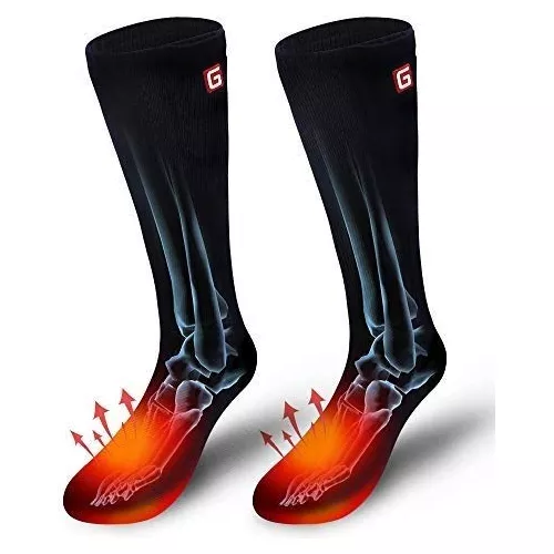 Autocastle Calcetines calefactables para hombre, recargables, con pilas,  calentadores de calor, calentados por batería, calentadores de pies, para