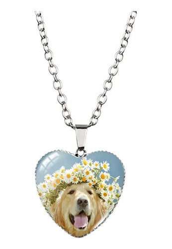 Collar Para Mujer Mascotas Perro Flores Corazón Regalo Amor