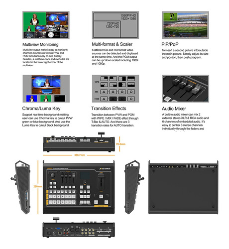 Avmatrix Vs0605 Switcher/mixer Video 6ch Sdi/hdmi Streaming