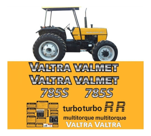 Kit Adesivo Compatível Trator Valtra 785s