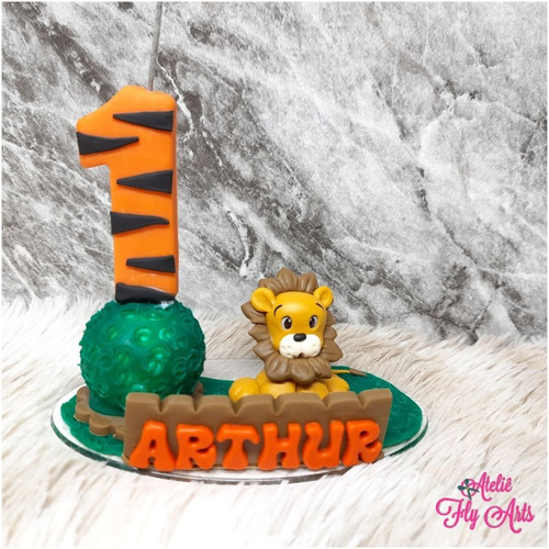 Imagem 3 de 6 de Vela Aniversário Topo Bolo Personagens Biscuit Safari