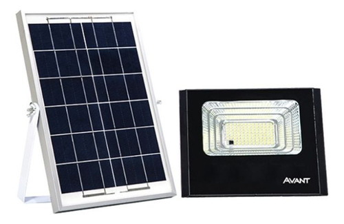Refletor Solare 100w Branco Frio 6500k Avant Placa Solar Sensor Presença