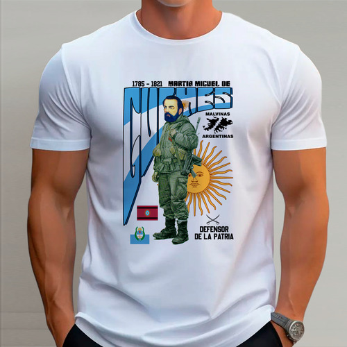 Guemes Martin Salta Remera Malvinas
