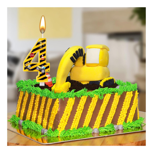 Vela De Cumpleaños De Construcción, Números De Velas De Cake