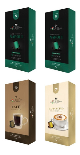 Kit 40 Capsulas Café Cappuccino Cacau Nespresso/cafe Italle