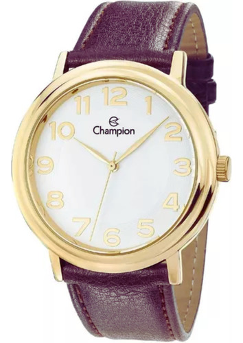 Relógio Champion Social Masculino Cn20220 Pulseira Em Couro Marrom Original 