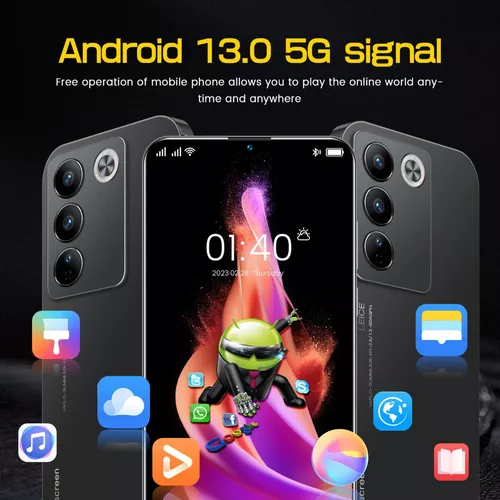 Teléfono inteligente Android 5G, pantalla HD de 7.3 pulgadas, 16 GB de RAM  1T ROM, 2400 x 3200 píxeles, batería de 6800 mAh, tarjeta de memoria de 128