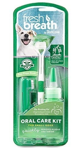 Kit De Cuidado Bucal Tropiclean Fresh Breath Para Perros