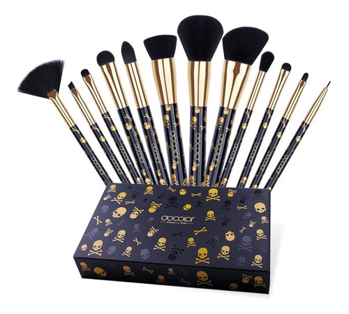 Docolor 12 Pcs Skull Printed Goth - Printed Makeup Brushes Docolor 12 Pcs Skull Printed Goth - Printed Makeup Brushes