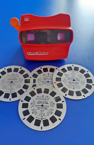 Set Viewmaster + 4 Discos Plaza Sesamo