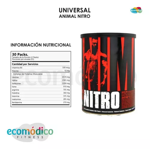 Animal Nitro Universal 30 Packs Vitamina B6 Aminoacidos