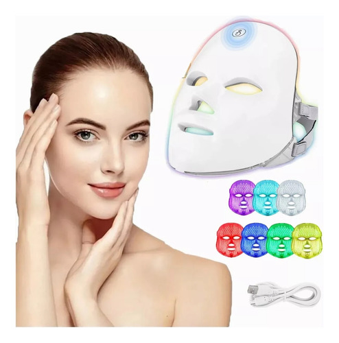 Mascara Led Facial 7 Colores Cosmetologia Foto Terapia Luz