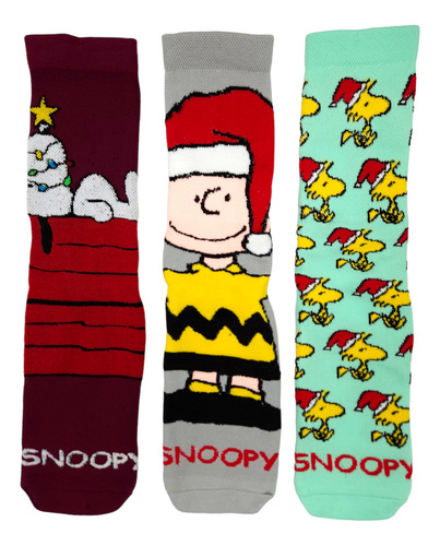 Calcetas Charlie Brown Snoopy Navidad Calcetas Temporada Spo